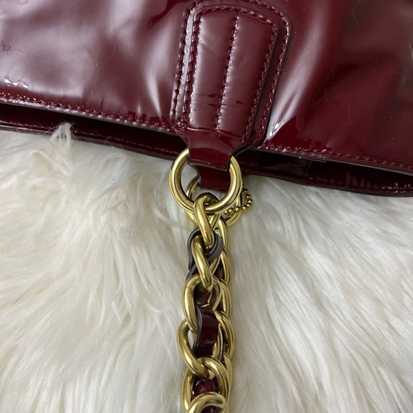 Coach Burgundy Patent Leather Tote - Picture 9 of 14